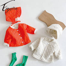 Engepapa Korean Style Autumn Winter Children Plush Thickening Long Sleeve Cardigan Jacket+Hat Infant Baby Girls Coat 2024 - buy cheap