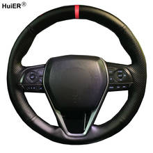 Costura manual de volante de carro para toyota camry, capa com flip e trança para volante 2010-2019, rav4, 2018 2024 - compre barato