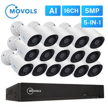 MOVOLS 5MP H.265+ Security CCTV System 16CH XVR Indoor Outdoor 16PCS 5MP Waterproof HD CCTV Camera P2P Surveillance System Set 2024 - buy cheap