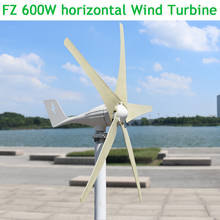 Turbina aerogeneradora horizontal para uso doméstico, 600W, 12V, 24V, con controlador MPPT(boost) 2024 - compra barato