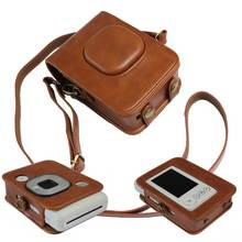 Vintage PU Leather Case Cover For Fujifilm Instax Mini LiPlay Camera Bag with Shoulder Strap Black Brown Color 2024 - buy cheap