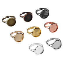 Anel ajustável com anel em branco de 10 tamanhos, 10 12 14 16 18 20mm, bandeja com configurações para camafeu, anel para fazer joias diy 2024 - compre barato