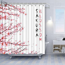 Pink Cherry Blossom Shower Curtain for Bathroom with 12 Hooks Floral Sakura 2024 - buy cheap