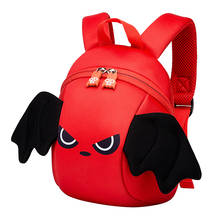 2019 New Red Monster School Bags for Boys Little Black Wings Design Toddler Children School Backpacks Waterproof Kids Book Bags 2024 - buy cheap