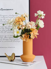 Керамическая ваза в скандинавском стиле Моранди, искусственные сухие цветы, настольные аксессуары для гостиной, ремесла, украшения для обеденного стола 2024 - купить недорого