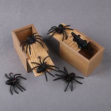 Halloween 2019 Funny Novelty Hilarious Scary Box Spider Prank Wooden Scary Box Joke Toys for Chilren 2024 - buy cheap