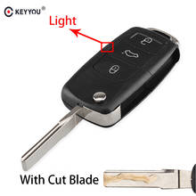 KEYYOU Cut Blade Flip Remote Key Fob Shell For Volkswagen VW Golf Passat Polo Jetta Touran Bora Sharan 3BTN Folding Car Key Case 2024 - buy cheap