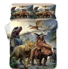 Juego de ropa de cama con estampado de dinosaurio 3D, fundas de edredón, fundas de almohada, edredón de una pieza, ropa de cama, 11 2024 - compra barato