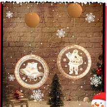 Luces LED de Navidad, colgante de luz nocturna de hadas, lámpara redonda 3D de Santa Claus con succión para puerta, ventana de vacaciones, decoración 2024 - compra barato
