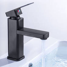 Grifo cuadrado negro para lavabo de baño, grifería de lavabo de un solo mando, montado en cubierta de inodoro 2024 - compra barato