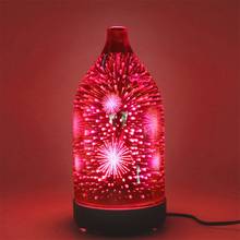 Umidificador de ar em forma de vaso de vidro e luz noturna 3d, difusor ultrassônico de óleo essencial, aromaterapia, para escritório, casa, yoga 2024 - compre barato