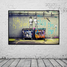 Банкси граффити абстрактные холст картины плакаты и принты "Жизнь короткая Chill The Duck Out" стены холст искусство домашний декор 2024 - купить недорого