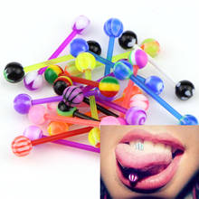 20pcs/lot Bars Piercing DIY Women Acrylic Ball Barbell Tongue Rings Multicolor Fashion Colorful Jewelry New 2024 - buy cheap