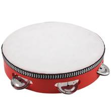 8inch Musical Tambourine Tamborine Drum Round Percussion Gift for KTV Party Red 2024 - buy cheap