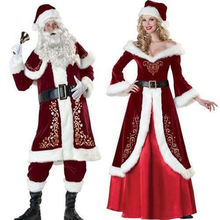 Santa Claus Mascot Costume Adult Deluxe Men Women Girls Suits Plush Father Cosplay Christmas Fancy Dress Christmas Gift 2024 - buy cheap