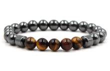 8mm het2 adjusted Charm nature yellow Tigereye hematite bead Bracelet women Healing Prayer Reiki Chakra Buddha Yoga 2024 - buy cheap