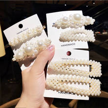New 2PCS/Set Fashon Full Pearls Geometric Hairpins For Women Girls Sweet Headband Hair Clips Barrettes Lady Hair Accessories 2024 - купить недорого