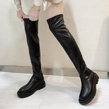 Winter Womens Boots Black Long Boots Platform Shoes Over The Knee Boots Flat Thigh High BootsThick Sole Shoes Botas Mujer 2024 - buy cheap