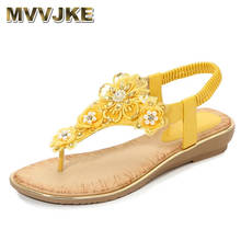 MVVJKE New Women Sandals Summer Women Shoes Fashion Flip Flops Open toe Women Sandals With Flowers Bohemian Ladies Flat Shoes 2024 - buy cheap