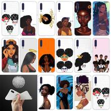 Caso de impressão Africano Beleza Afro Puffs Preto Menina Para Xiao mi mi 9 se 8 lite 6X 5X a1 a2 f1 mi x 2 s Max 3 redmi Nota 7 pro 6 5 ir 2024 - compre barato