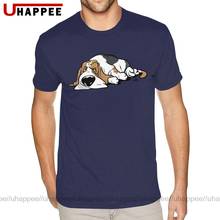 Oversized Basset Hound Cartoon Dog T-Shirt for Men 3-6XL Short Sleeved Premium Cotton Round Neck Tee Shirts 2024 - buy cheap