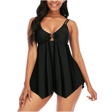 # VO-traje de baño Irregular para mujer, Bikini liso Sexy, vestido de baño con Push-Up, ropa de playa, bañador 2021 2024 - compra barato