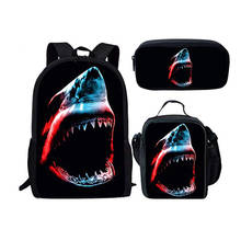 3pcs/set Sequins Shark Backpack Fashion Girl Glitter School Book Bag Girls Cute Hologram Laser Travel Backpacks 2024 - buy cheap
