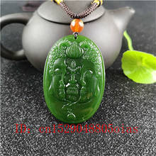 Natural Green Chinese Hetian Jade Demon Pendant Necklace Fashion Charm Jadeite Jewelry Carved Buddha Amulet Gifts for Women Men 2024 - buy cheap