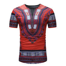 Camiseta de manga corta con estampado africano Dashiki para hombre, ropa Africana ajustada, ropa de calle informal, 2020 2024 - compra barato