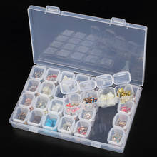 Caja de almacenamiento de plástico transparente, organizador de 28 ranuras, herramientas de diamantes de imitación para Nail Art, expositor de cuentas de joyería 2024 - compra barato