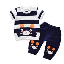 New Fashion Brand 100% Cotton Summer Baby Boys Clothes Set 2pcs Children Clothing Suit Bebe Kids Short Sleeve Clothes Set Baby B 2024 - buy cheap