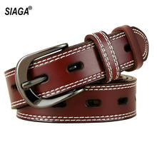 Women's Belt Buckle Metal Genuine Leather Real Good Quality Cow Skin Belts for Women Leisure Decorative Jeans FCO088 2024 - buy cheap