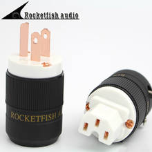 Rocketfish-plugue de alimentação iec, conector para áudio de alta fidelidade, vermelho, cobre, eua, ac, diy, amplificador de cabo 2024 - compre barato