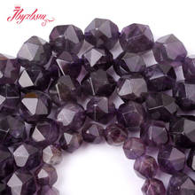 Cuentas espaciadoras de piedra Natural para hacer joyas, abalorios de cubo de 10mm, facetados, púrpura, cristales de Amethys, DIY, fabricación de joyas, 15 ", 6,8 2024 - compra barato