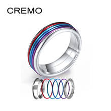 Cremo Stainless Steel Women's Finger Ring Purple Rotatable Rings Filling Accessories Interchangeable Rotating Ring Femme Bijoux 2024 - buy cheap