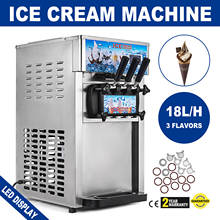 Máquina comercial de helados suaves, refrigerador comercial inoxidable, máquina de helados suaves de 3 sabores 2024 - compra barato