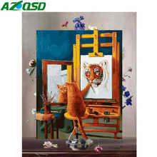 AZQSD Oil Painting By Numbers Animal DIY Unframe Decor For Home Acrylic Paint Coloring By Numbers Tiger Handpainted Gift 2024 - buy cheap