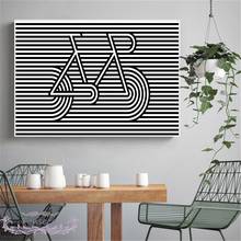 Pôster de bicicleta, estilo nórdico, minimalista, preto e branco, pintura em tela, quadros artísticos para parede, decoração de casa, sala de estar 2024 - compre barato
