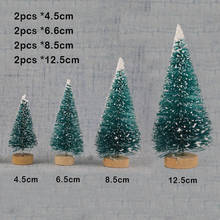 8 Uds Mini árbol de Navidad Sisal cedro de seda decoración pequeño árbol de Navidad árbol de pino artificial Santa, nieve helada Casa del Pueblo 2024 - compra barato