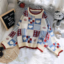 Retro Autumn And Winter Knit Pullover 2020 New Korean Loose Sweater Women's Casual Jumper Long Sleeve O-Neck Knitted Tops 2024 - buy cheap