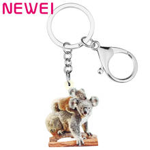 Newei-llaveros de Koala australiana para mujeres, niños y adolescentes, joyería de acrílico marrón con estampado de Animal encantador, regalo, Dijes, Joyería 2024 - compra barato