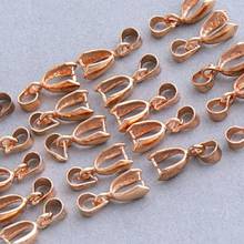 Fashionable Rose gold color Pendant Pinch Bails 15mm For Jewelry Necklace Making DIY Pack of 100PCS 2024 - buy cheap