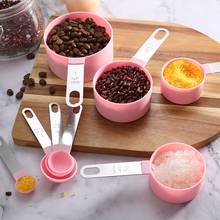 8pcs Plastic Measuring Cups and Spoons Set Kitchen Baking Cooking Accessories Stainless Steel Handle Coffee Scoop Measuring Tool 2024 - buy cheap