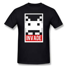 Men Space Invaders T-Shirts Funny Tops OBEY THE INVADERS Pure Cotton Tees Harajuku tShirt 2024 - buy cheap