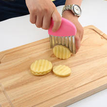 household Potato slices Cutter Stainless Steel Wavy Knife French Fry Chip Cutter Kitchen Vegetable Fruit Slicer Cutting Tools 2024 - buy cheap