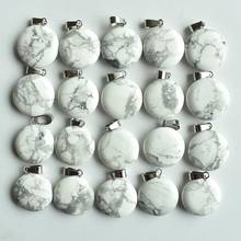 2020 Fashion natural white stone round shape charms pendants for DIY Necklace jewelry making 50pcs/lot Wholesale free shipping 2024 - buy cheap