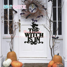 Halloween Hanging Welcome Sign Trick or Treat Felt The Witch is in Sign for Haunted House Halloween Decoration Door Ornament 2024 - buy cheap