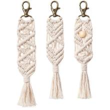 3 pacotes de chaveiros para macramé, bolsa estilo boho com borlas, joias de pendurar 652b 2024 - compre barato