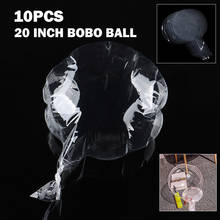 Balões de pvc transparentes 20 ''bobo, balões de inflar fácil, de enchimento, lantejoulas para festa de casamento, decoração de balões com glitter, com 10 peças 2024 - compre barato