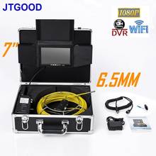 JTGOOD-Monitor de 7 pulgadas HD1080P DVR WiFi 6,5mm, cámara de vídeo de inspección de tuberías IP68, sistema de endoscopio Industrial para tuberías de drenaje y alcantarillado 2024 - compra barato